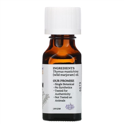 Aura Cacia, чистое эфирное масло, дикий чабрец, 15 мл (0,5 жидк. унции)