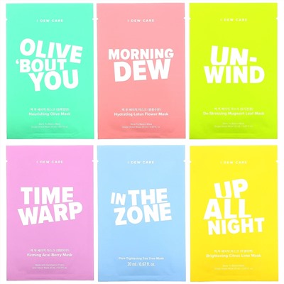 I Dew Care, Let's Get Sheet Faced, 14 Day Sheet Mask Set, 0.67 fl oz (20 ml) Each