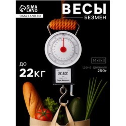 Безмен Luazon, механический, до 22 кг, цена деления 250 г, чёрный