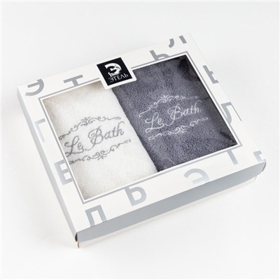 Полотенца махровые «Этель» Le Bath, 35×50 см - 2 шт., хлопок 100%