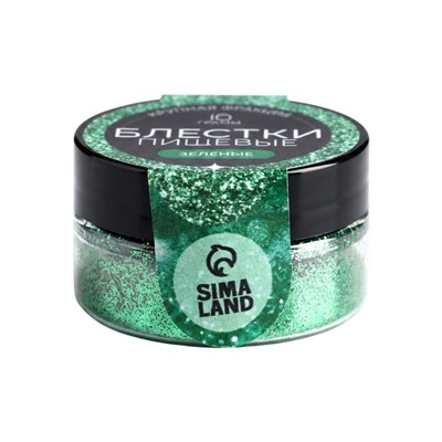 Блёстки пищевые КондиМир крупной фракции, зеленые, 10 г