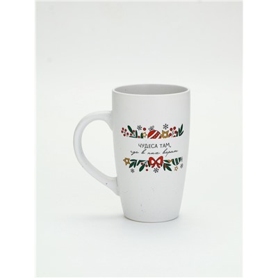 УЦЕНКА Кружка керамическая новогодняя «Чудеса там, где в них верят», 530 мл, МИКС