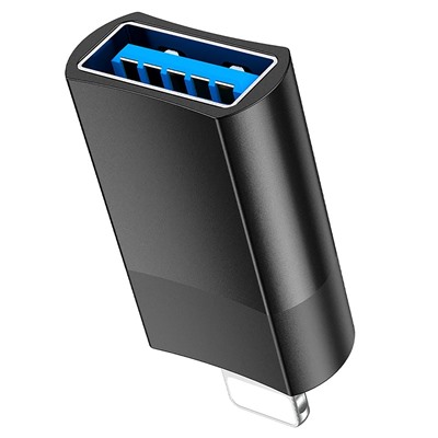 Переходник USB (м) - Lightning (п) Hoco UA17 4см (black)