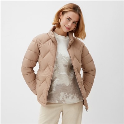 Куртка женская демисезонная на молнии Collorista, бежевая размер 42