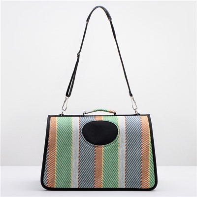 Сумка - переноска «Полосы», размер M, 43×21×26 см, каркасная