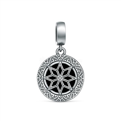 Подвеска из чернёного серебра с чёрным агатом - Алатырь (Это символ гармонии. Он очищает и наполняет человека солнечной силой. Помогает встретить человека, предназначенного вам судьбой. Алатырь - цент 5102004 Алатырь