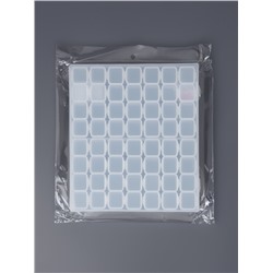 Органайзер для хранения мелочей, 56 ячеек, 21×17.5×2.5 см, прозрачный