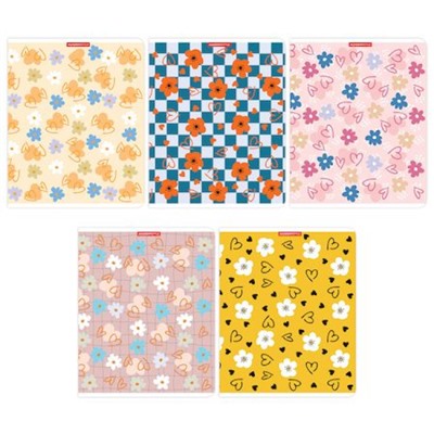 Тетрадь  48л клетка "Цветочный паттерн" 15014/5 Academy style