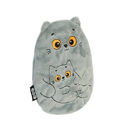 Мягкая игрушка - грелка «Кошка с котёнком», с вишнёвыми косточками, 17 см
