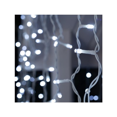 Гирлянда «Бахрома» 3×0.9 м, IP44, УМС, белая нить, 232 LED, свечение белое, 220 В