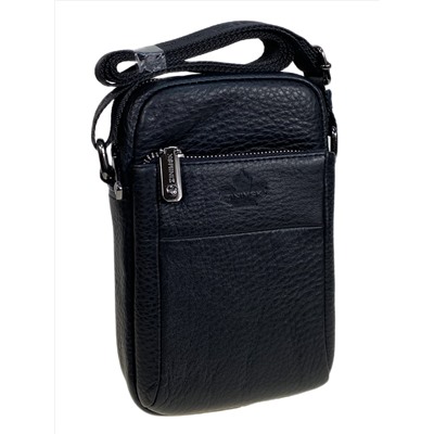 Сумка мужская из натуральной кожи, цвет черный