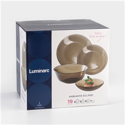 Столовый сервиз Luminarc «Амбьянте», 19 предметов, стекло, коричневый