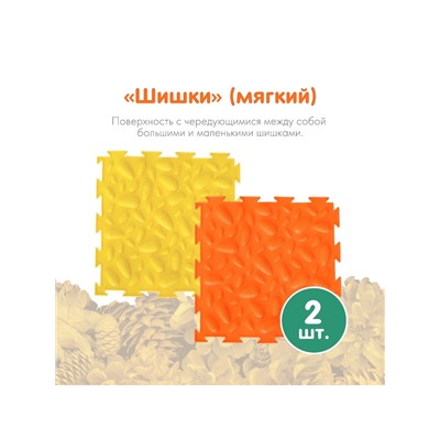 Модульный массажный коврик ОРТОДОН, набор №8 «Лесная тропинка», 8 шт.