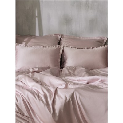 Простыня на резинке 2-спальная SL Home Tencel, 180×200+30 см, пудровая, тенсель