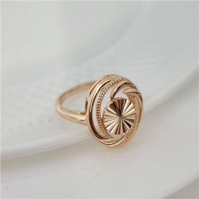 Кольцо 18 р коллекция Дубайское золото, покрытие позолота, арт.314.752-18