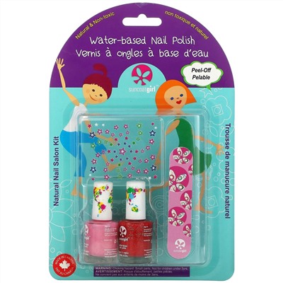 SuncoatGirl, Natural Nail Salon Kit, Little Valentine, 4 Piece Set