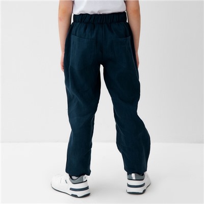 Брюки для мальчика KAFTAN Linen, размер 30 (98-104 см), тёмно-синие