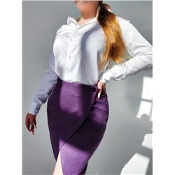 Юбка на запах замшевая 3202 (Баклажан)