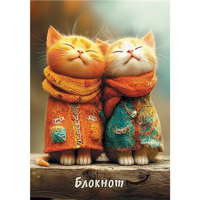 Блокнот на спирали А7 48л клетка "Мечтательные котята" С0059-29 Plano