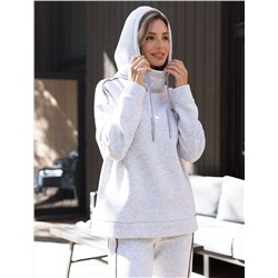 Худи среднего объема из эластичного футера трехнитики c начесом