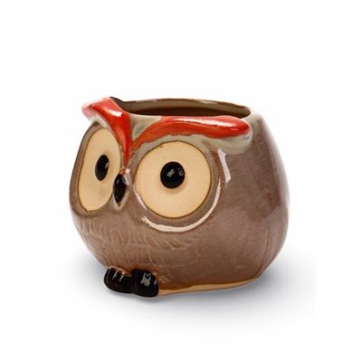 Декоративный горшок для цветов «Совёнок Бом», 150 мл, 8×6×5.5 см, керамический