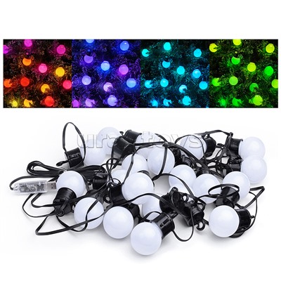 Электрогирлянда-Smart 6 м, 20 ламп, 10 режимов, USB, ИК пульт (цветная)в пакете