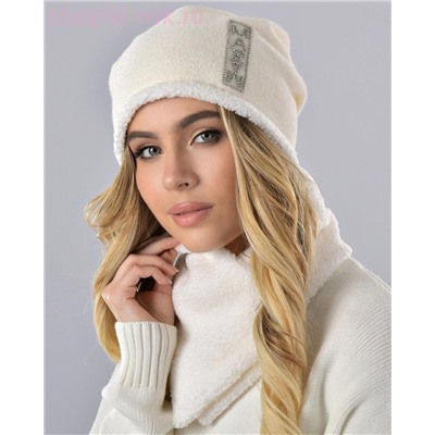 Бархат полоска термо Комплект флис (шапка+снуд) (56-58)