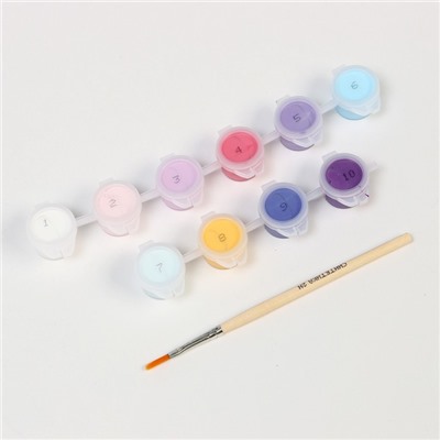 Картина по номерам для детей «Котёнок на радуге», 20×30 см