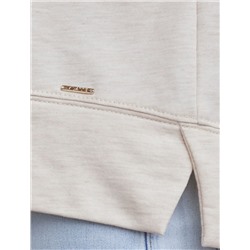 Свободный свитшот с принтом и разрезами из эластичного футера двухнитки без начеса