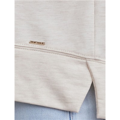 Свободный свитшот с принтом и разрезами из эластичного футера двухнитки без начеса