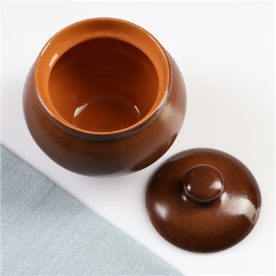 Горшок для запекания Псковский гончар «Былина», 500 мл, 12×13 см, коричневый