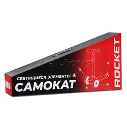 Самокат трёхколёсный ROCKET колёса световые PU, цвет салатовый