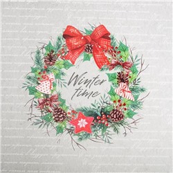 Коробка для кондитерских изделий новогодняя с пластиковой крышкой Winter time, 21×21×3 см