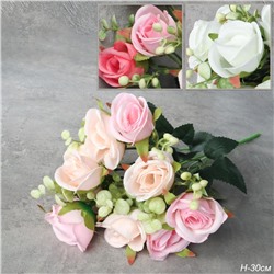 Цветок искусственный Букет роз 30 см / SGT-153 /уп 2/300/ (Розовый)