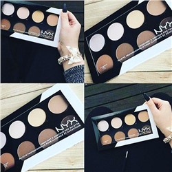 Палетка сухих корректоров + хайлайтеры NYX, 8 цветов