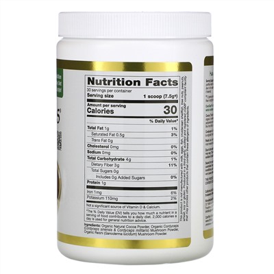 California Gold Nutrition, CocoCeps, SUPERFOODS, органическое какао, кордицепс и рейши, 225 г (7,93 унции)