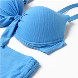 Купальник раздельный бельевой на завязках женский, голубой, размер 58