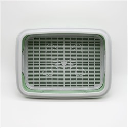 Туалет с бортом с сеткой, 45×34×15 см, серый/оливковый