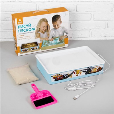 УЦЕНКА Рисуем песком «Крутые тачки», планшет с песком, мод. Tb-02