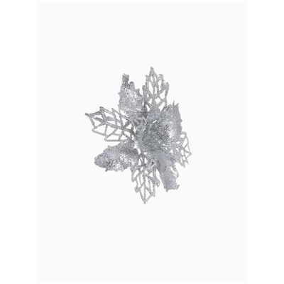 Ёлочные игрушки 4 шт. «Зимнее волшебство. Цветы ажурные - блеск», 8×8 см, МИКС