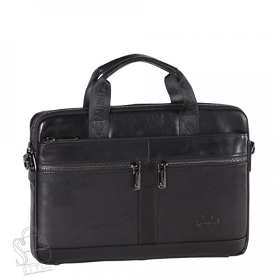 Портфель мужской кожаный 33773Z black Zinimsk