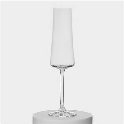 Бокалы для шампанского «Экстра», 210 мл, набор 6 шт., хрустальное стекло, прозрачные