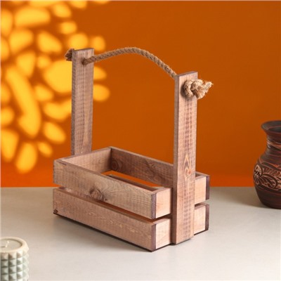 Подарочный ящик «Аром», деревянный, ручка - канат, цвет состаренный дуб, набор 3 шт.