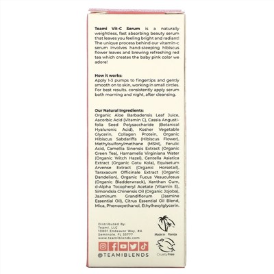Teami, Vit-C, Collagen Infused Serum, Hibiscus - Vitamin C, 1 oz