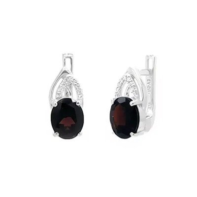 Серьги из серебра гранат, Анетта