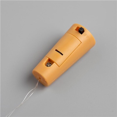 Гирлянда «Нить» 1 м роса с пробкой, IP20, серебристая нить, 10 LED, батарейки LR44×3 (в комплекте), свечение зелёное