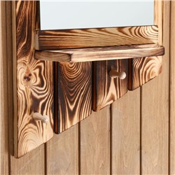 Зеркало «Диагональ», 78×35 см, обожжённое дерево, «Добропаровъ»