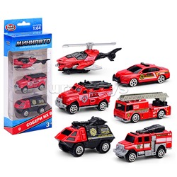 Набор техники "Мини Авто" пожарные спасатели, в коробке
