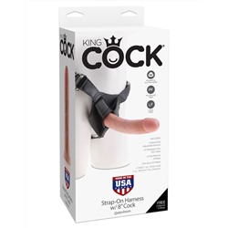 Телесный страпон на трусиках Strap-on Harness Cock - 20,3 см.