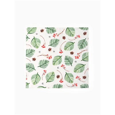 Набор салфеток сервировочных на стол «Этель. С Новым Годом», 2 шт., белые, с декоративными кольцами, 40×40 см